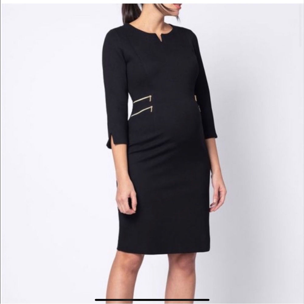 BLACK ZIP DETAIL MATERNITY DRESS NWT Size 4